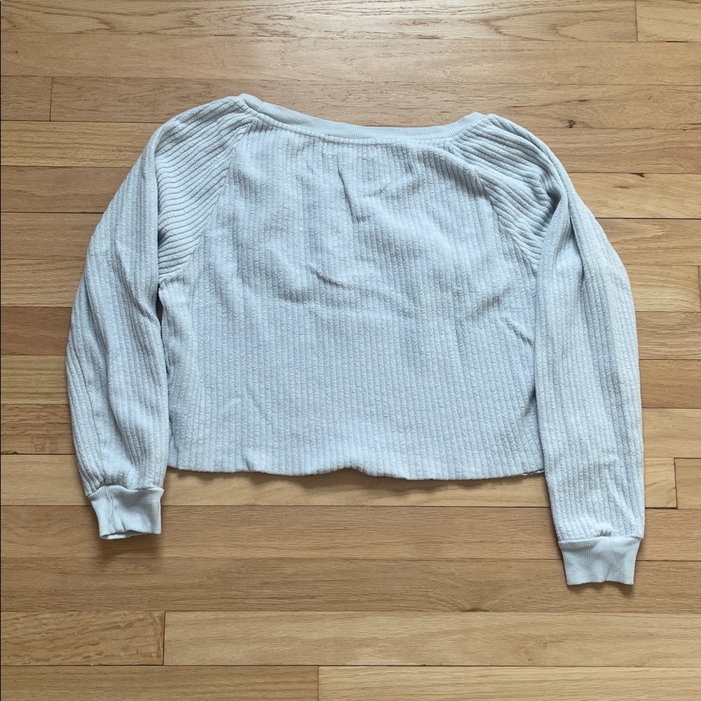 Wildfox Heather light Blue Gray Long Sleeve Top size M - Picture 7 of 12